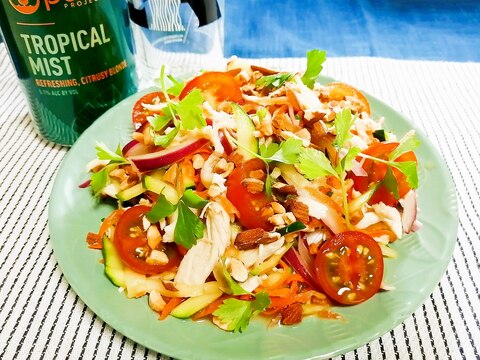 ナンプラー香る!ズッキーニと鶏ささみのソムタム風